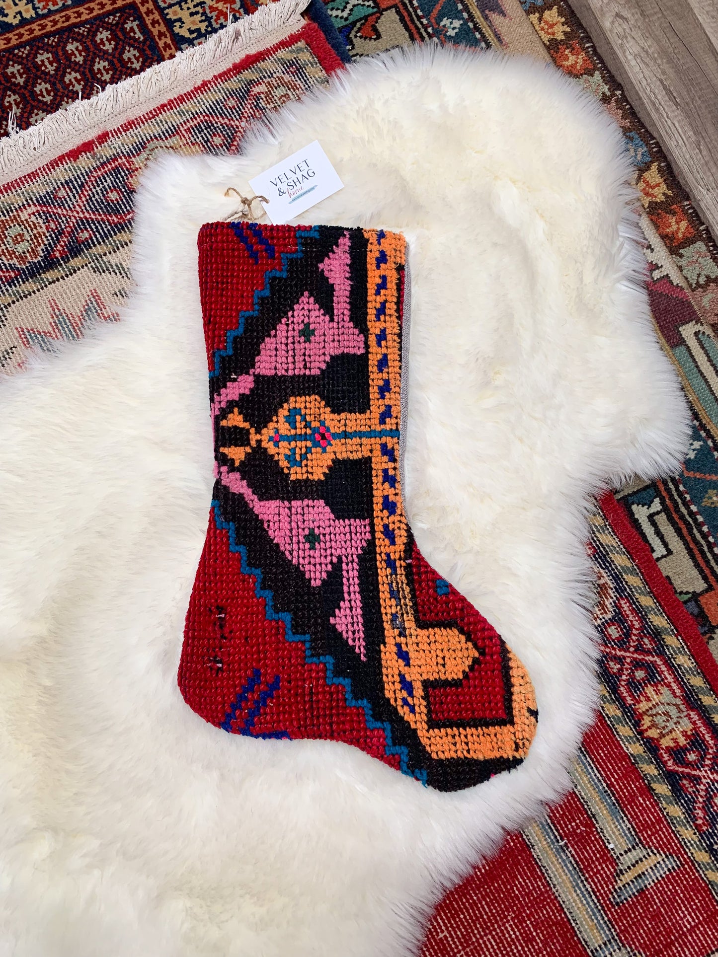 No. S210 - Vintage Turkish Rug Christmas Stocking