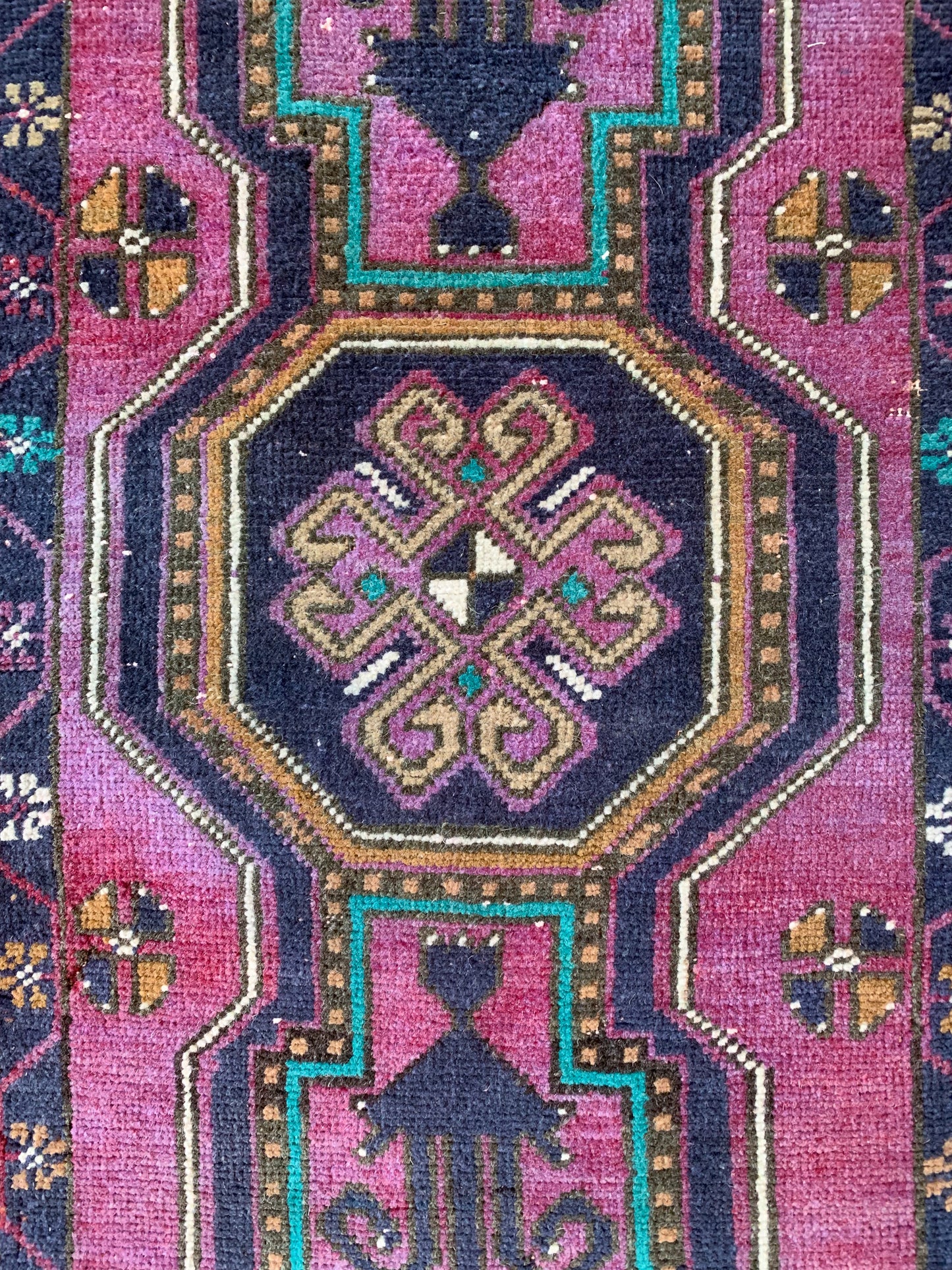 Reserved for Meg - No. 625 - 1.5' x 3.5' Vintage Turkish Mini Rug