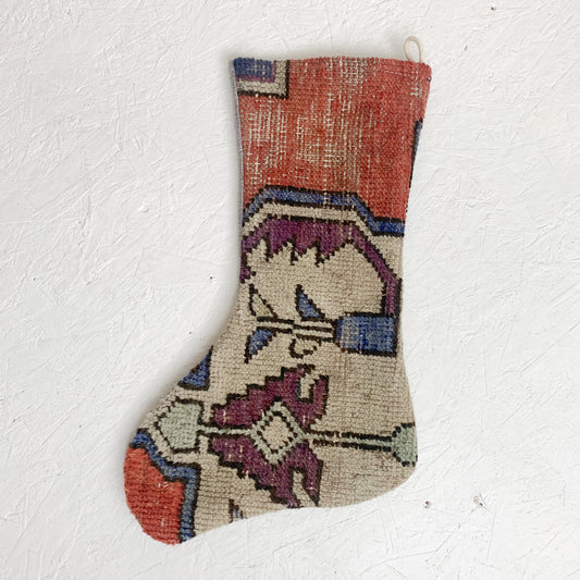 No. S164 - Vintage Turkish Rug Christmas Stocking