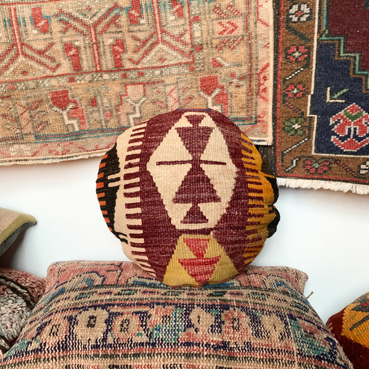 No. P293 - 16" Round Turkish Rug Pillow Cover