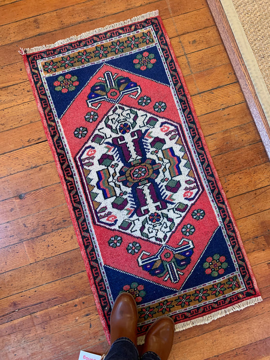 Vintage Turkish Mini Rug 1.9'x4' - No. 636