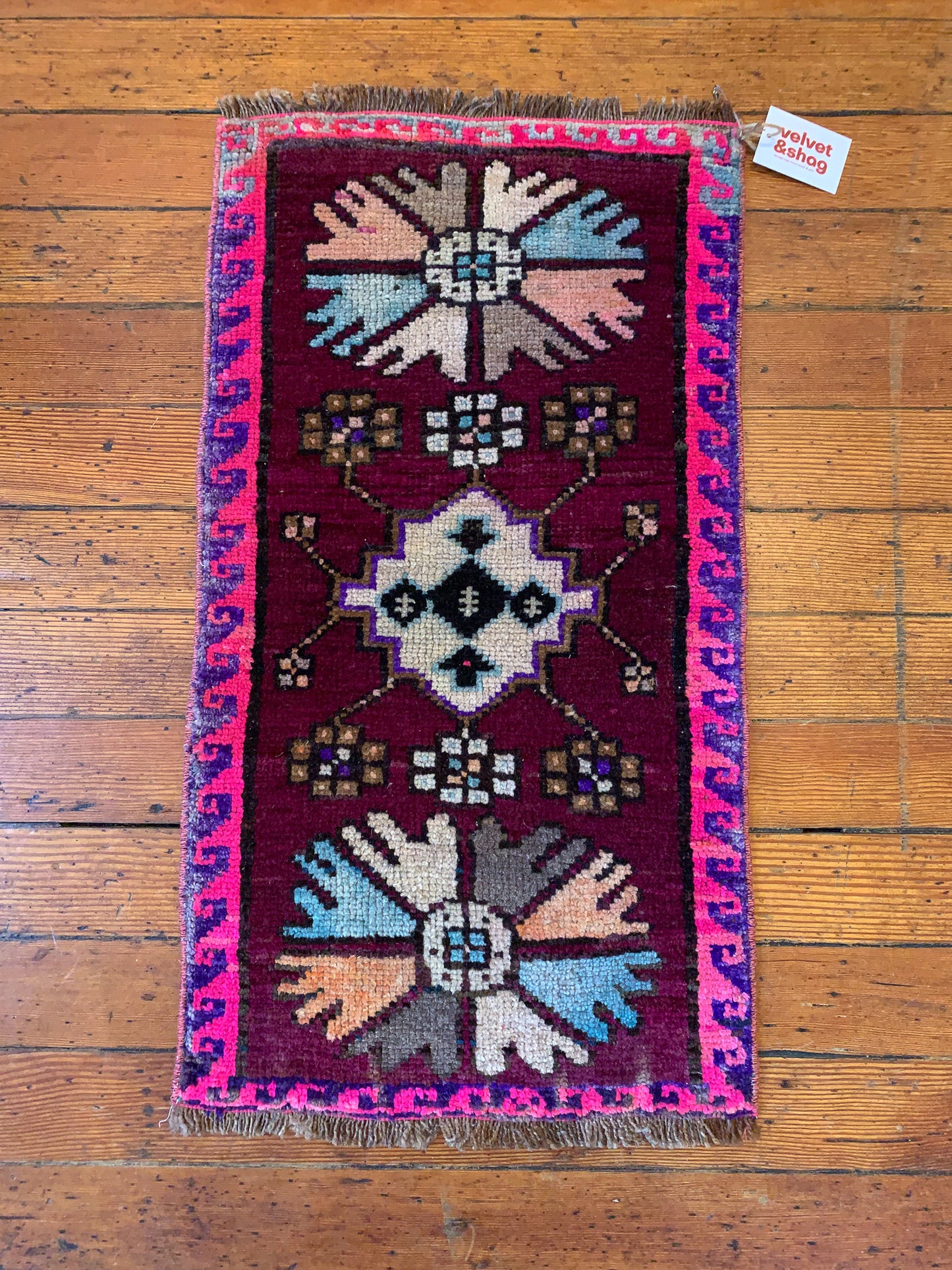 Vintage Turkish Mini Rug 1.5'x2.8' - No. 632