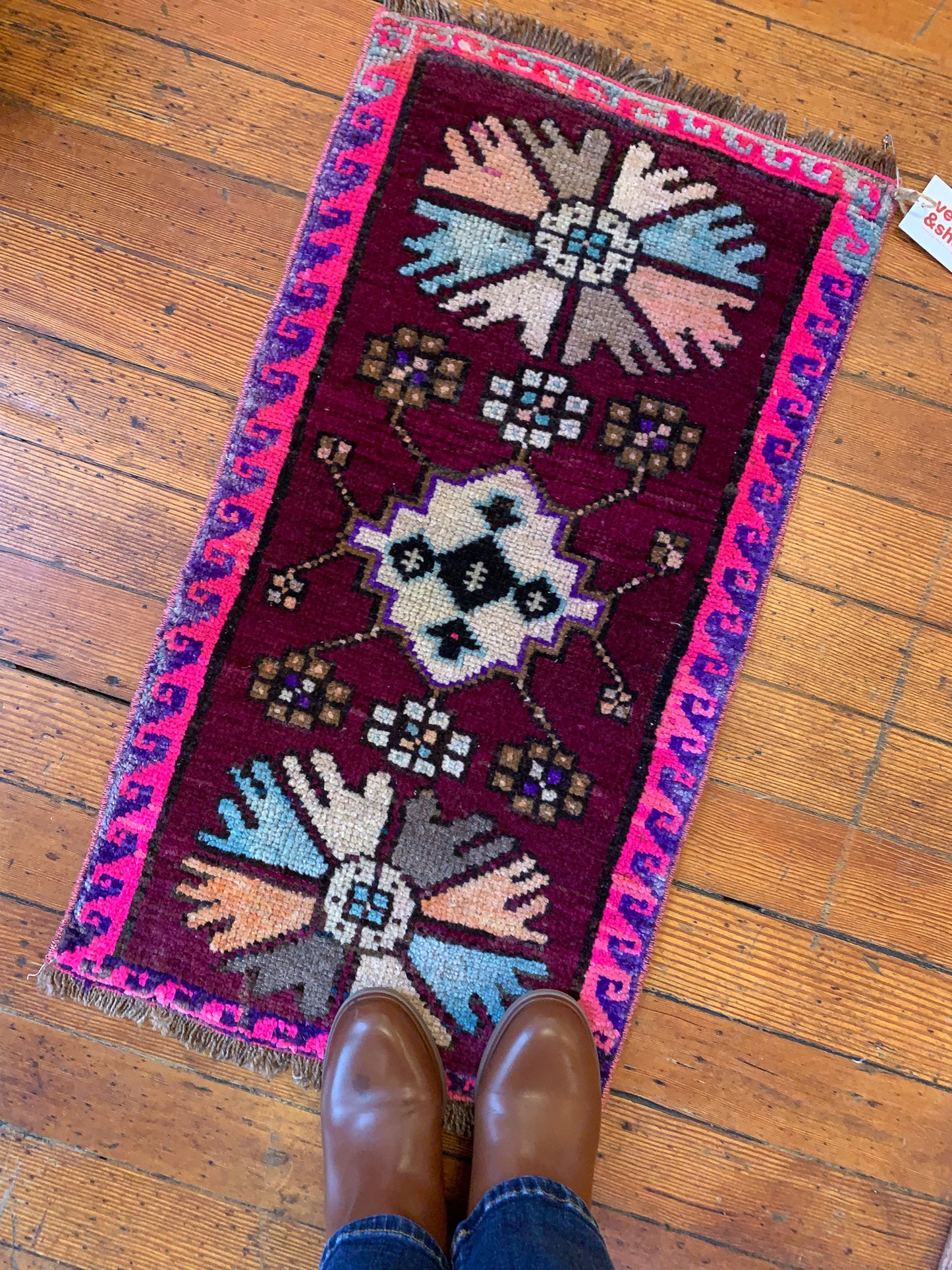 Vintage Turkish Mini Rug 1.5'x2.8' - No. 632