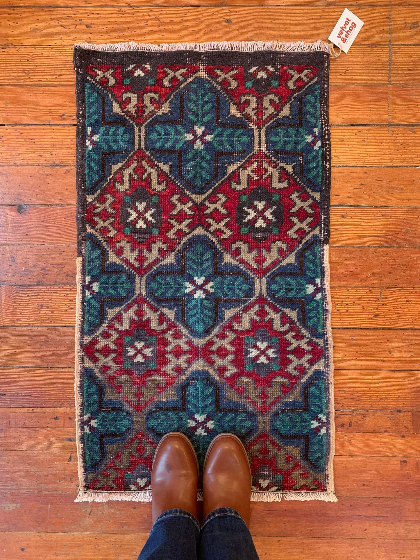 Vintage Turkish Mini Rug 1.8'x3.2' - No. 633