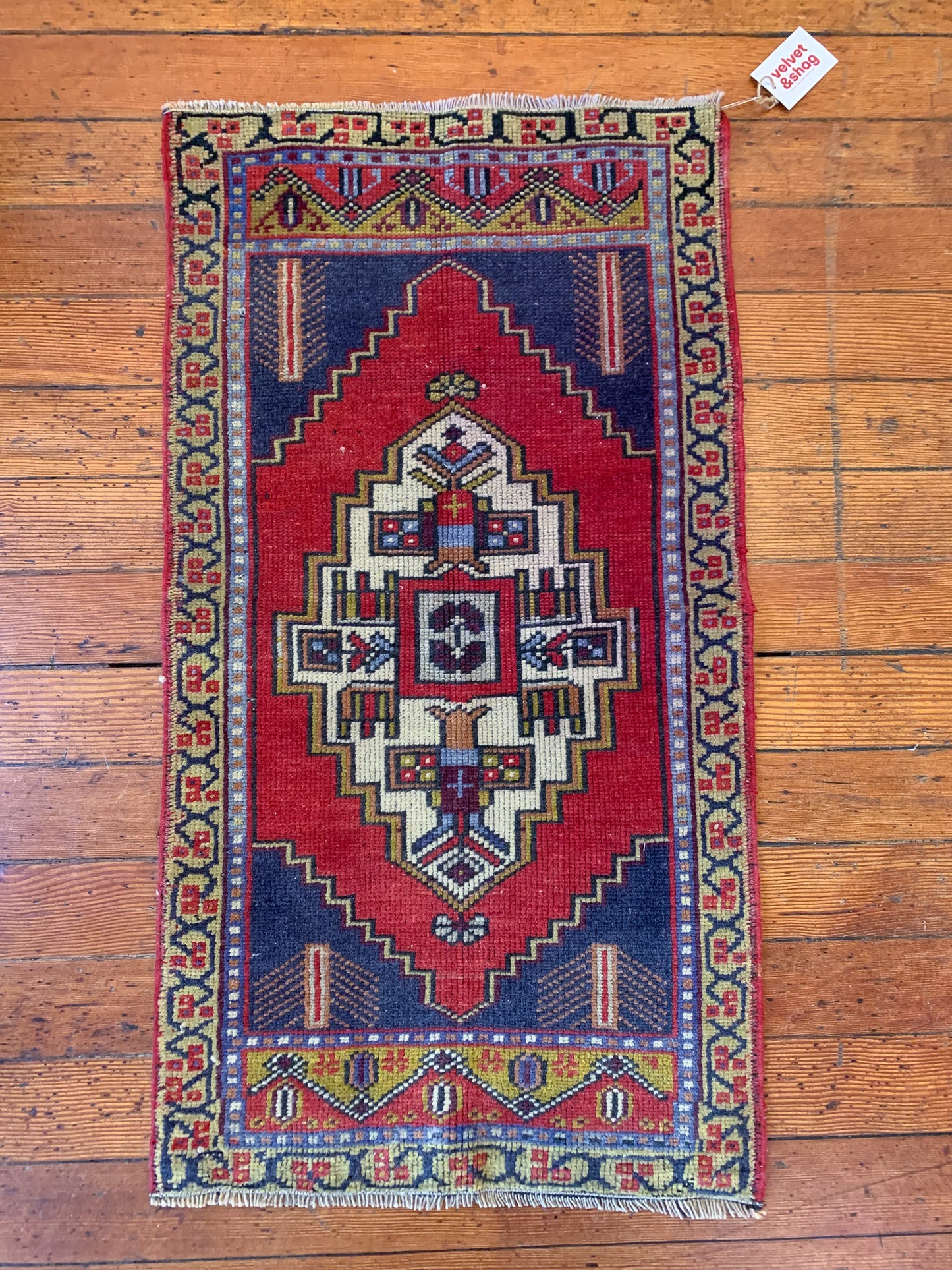 Vintage Turkish Mini Rug 1.8'x3.4'- No. 631