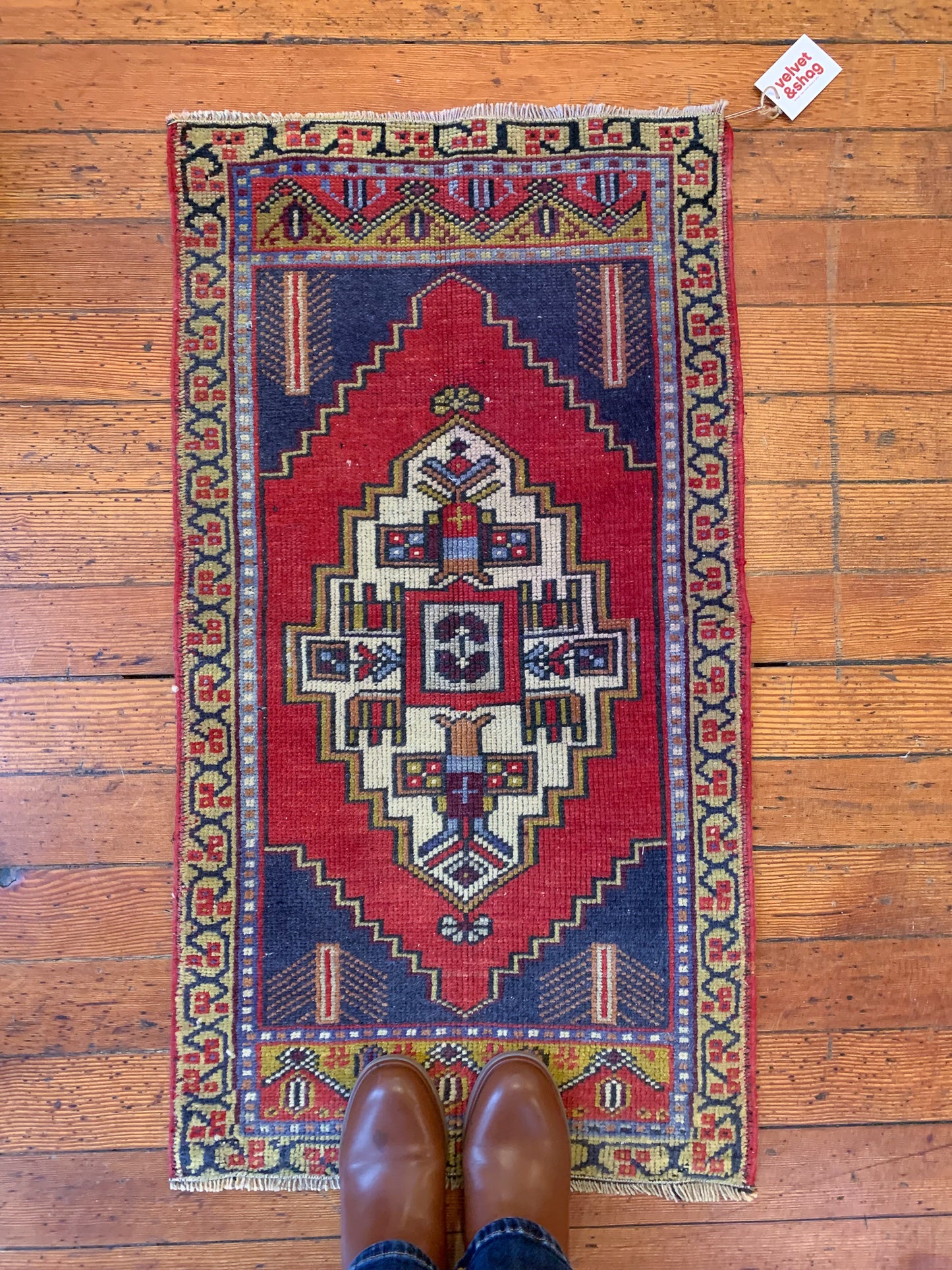 Vintage Turkish Mini Rug 1.8'x3.4'- No. 631