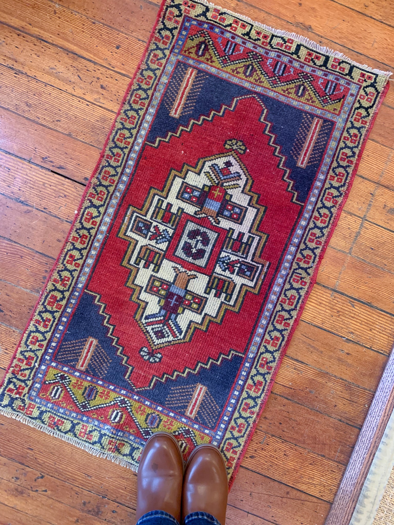 Vintage Turkish Mini Rug 1.8'x3.4'- No. 631 – Velvet & Shag Home ...