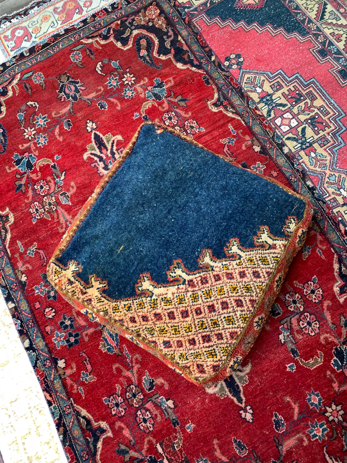 Moroccan Rug Floor Pouf / Pet Bed #351