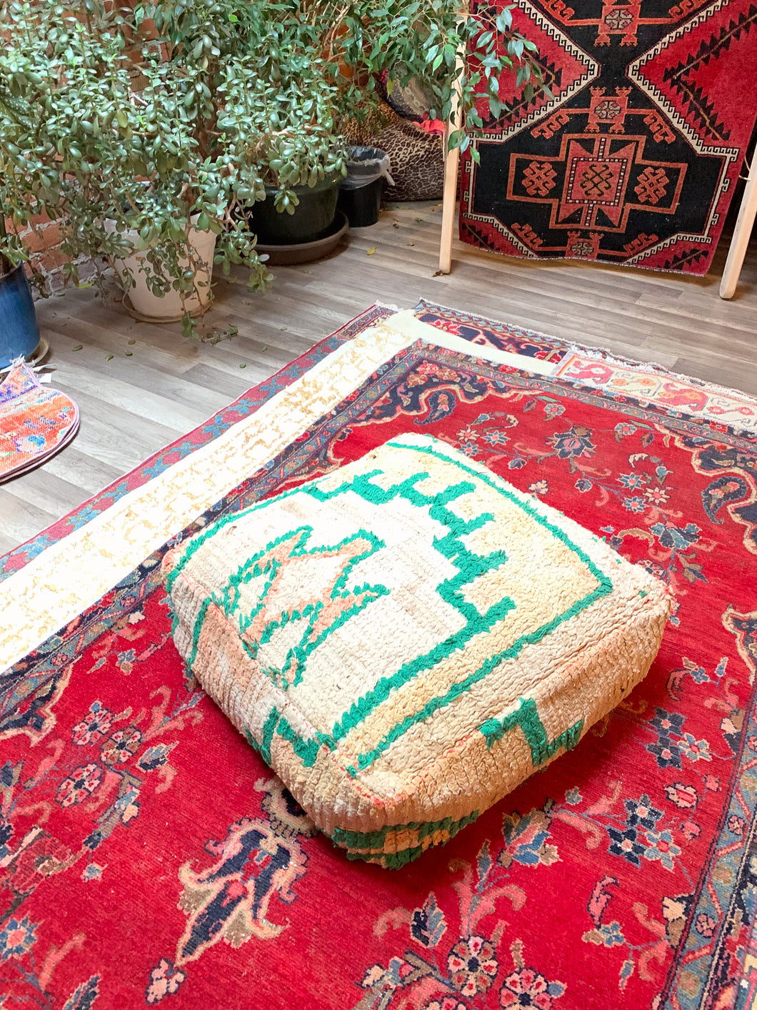 Moroccan Rug Floor Pouf / Pet Bed #353