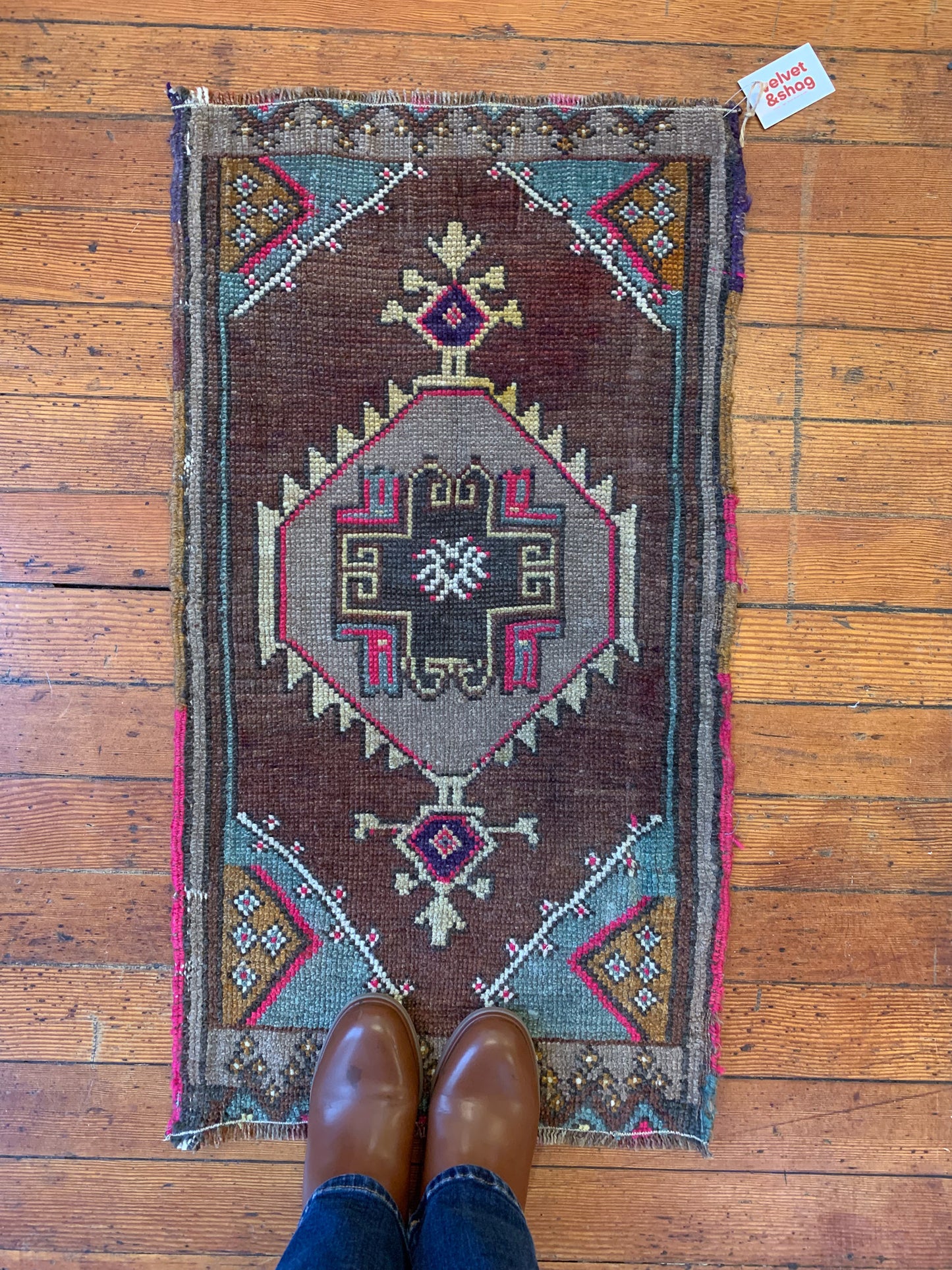 Vintage Turkish Mini Rug 1.7'x3.1' - No. 630