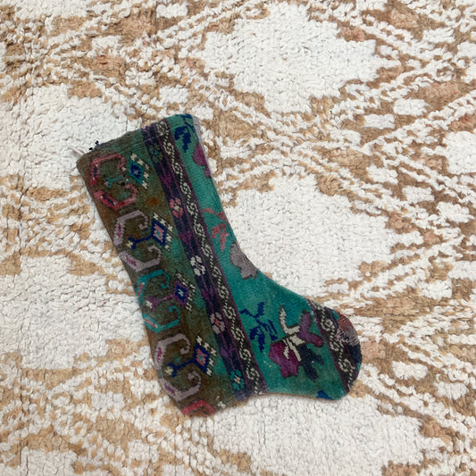 No. S178 - Vintage Turkish Rug Christmas Stocking