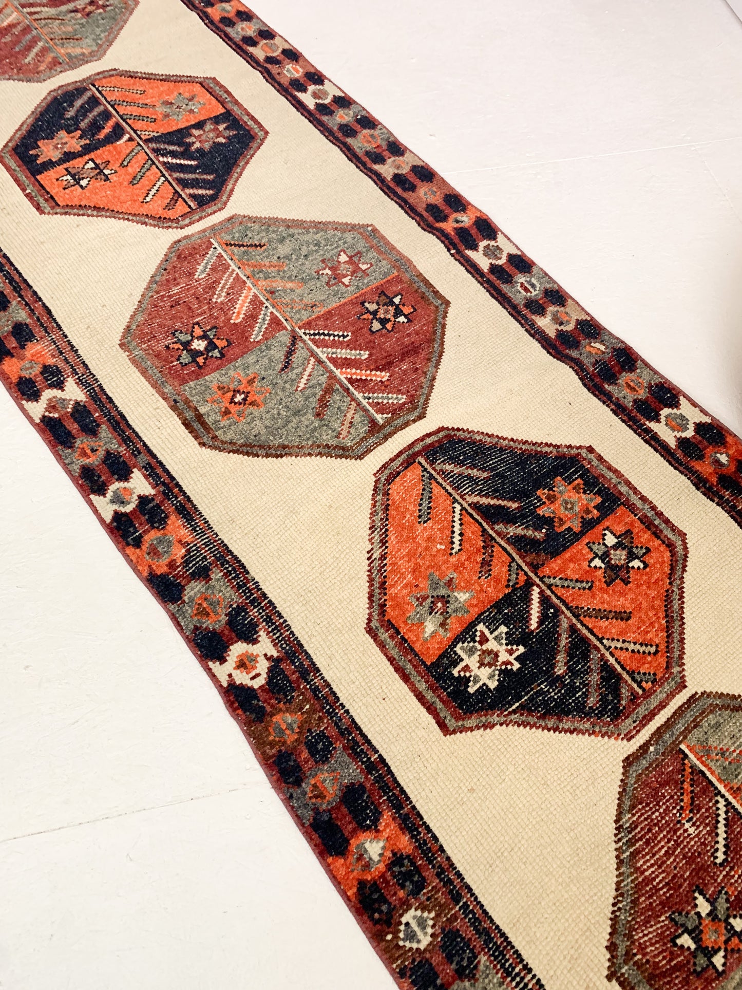 Reserved for Denise - No. R1091 - 3.4' x 10.3' Vintage Turkish Runner Rug