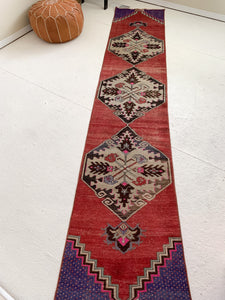 R1095 - 2' x 10.1' Vintage Turkish Runner Rug