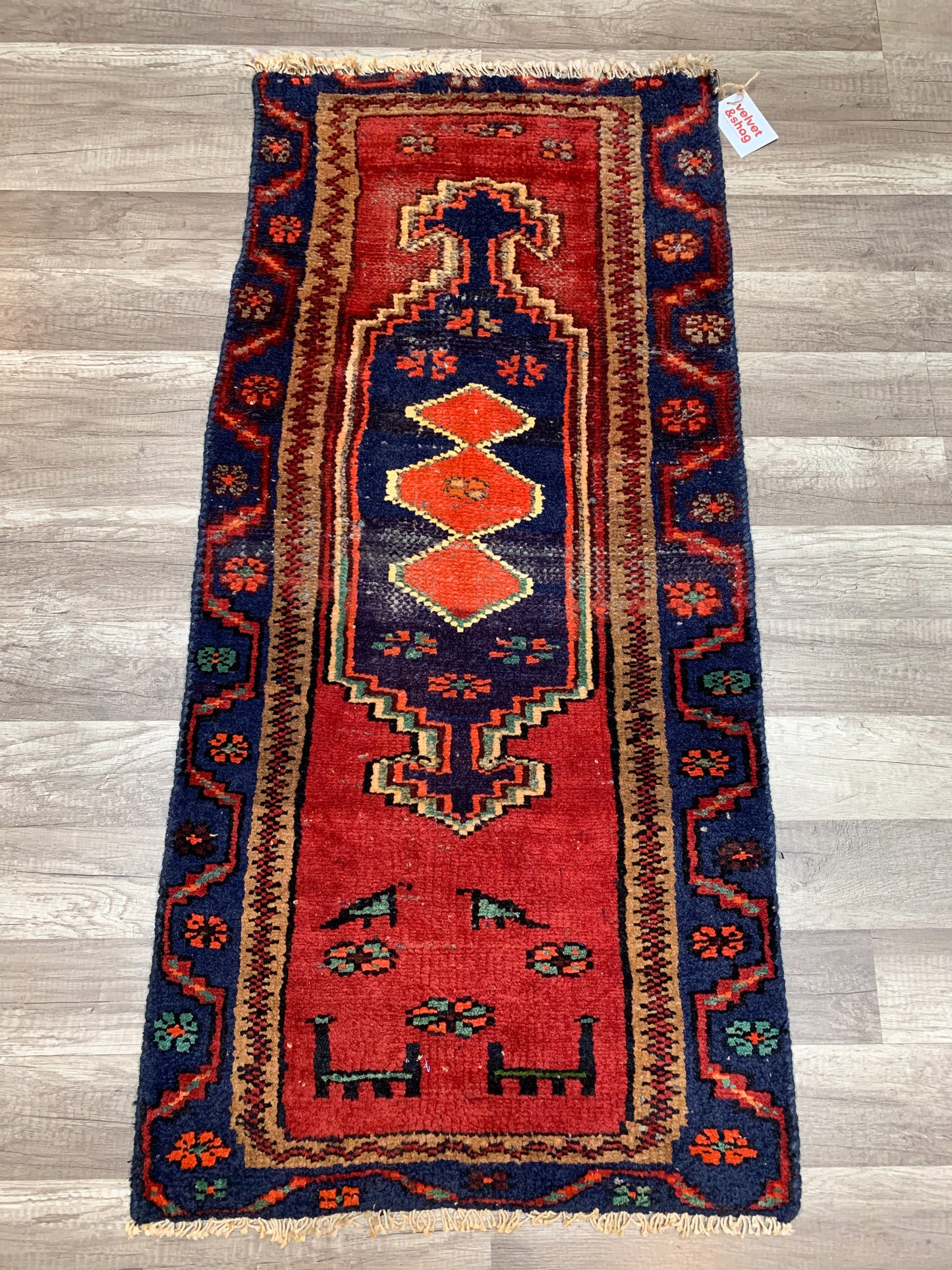 Vintage Persian Mini Rug 1.9'x4.1' - No. 642