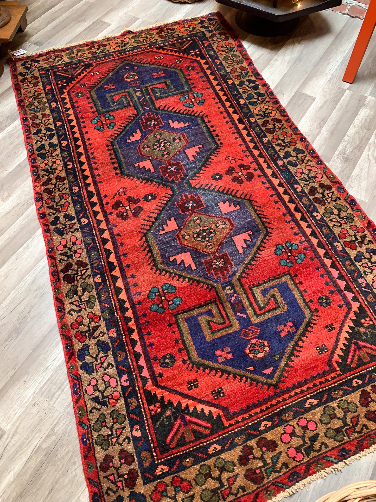 Vintage Persian Tribal Area Rug No. A1154 - 3.9' x 7.3'