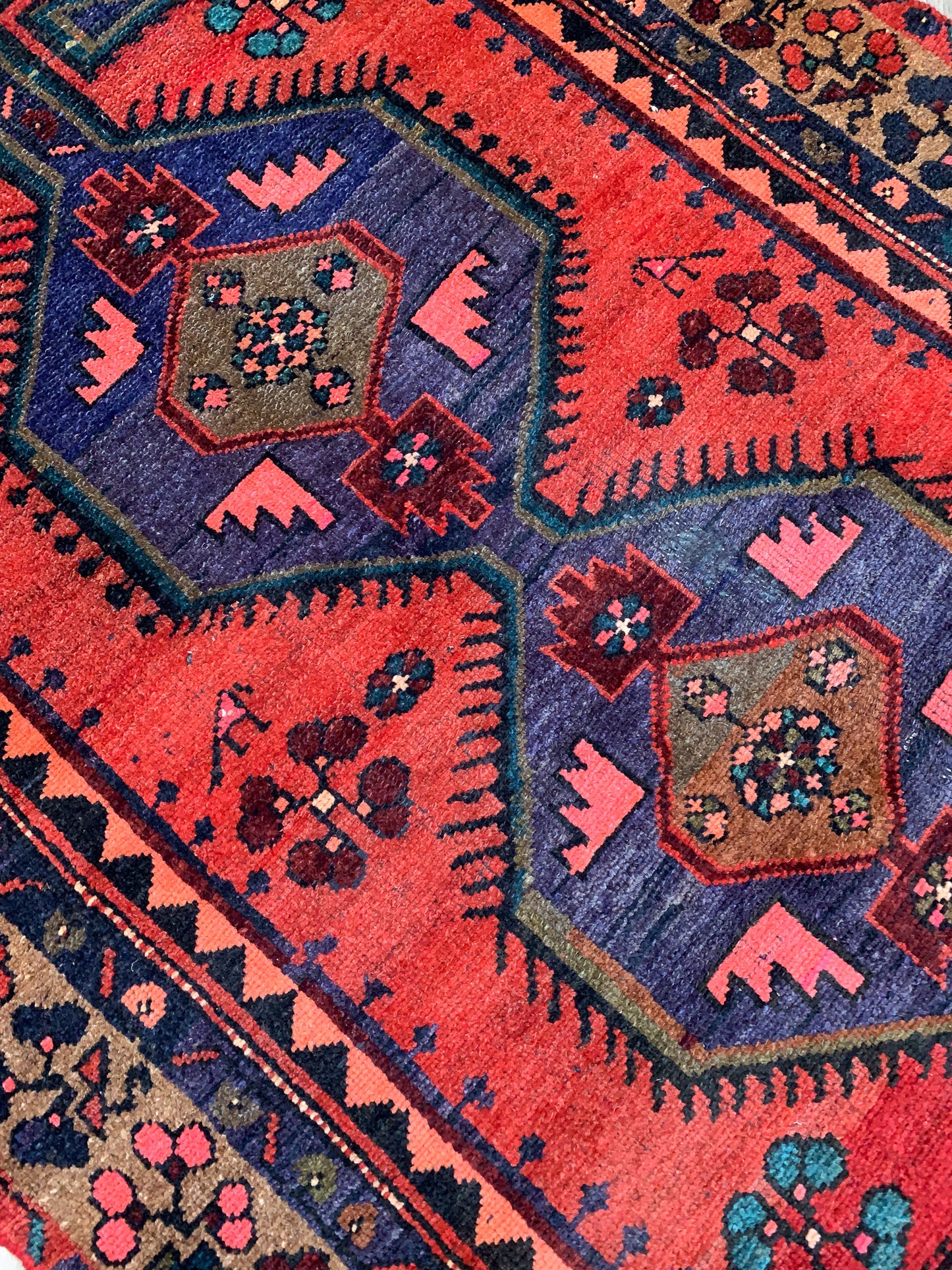 Vintage Persian Tribal Area Rug No. A1154 - 3.9' x 7.3'