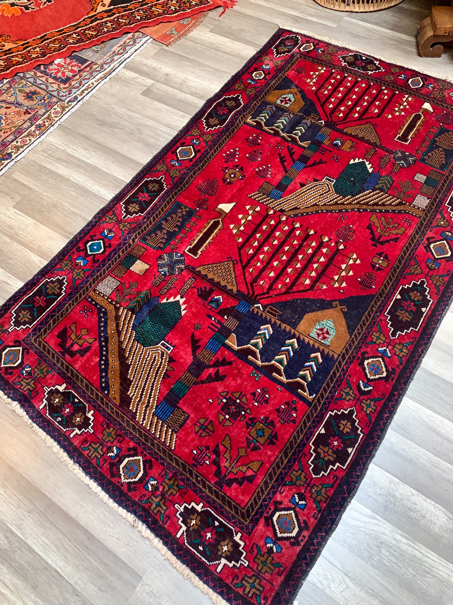 Vintage Afghan Adras Khan Balouch Area Rug No. A1155 - 3.7' x 6.3'