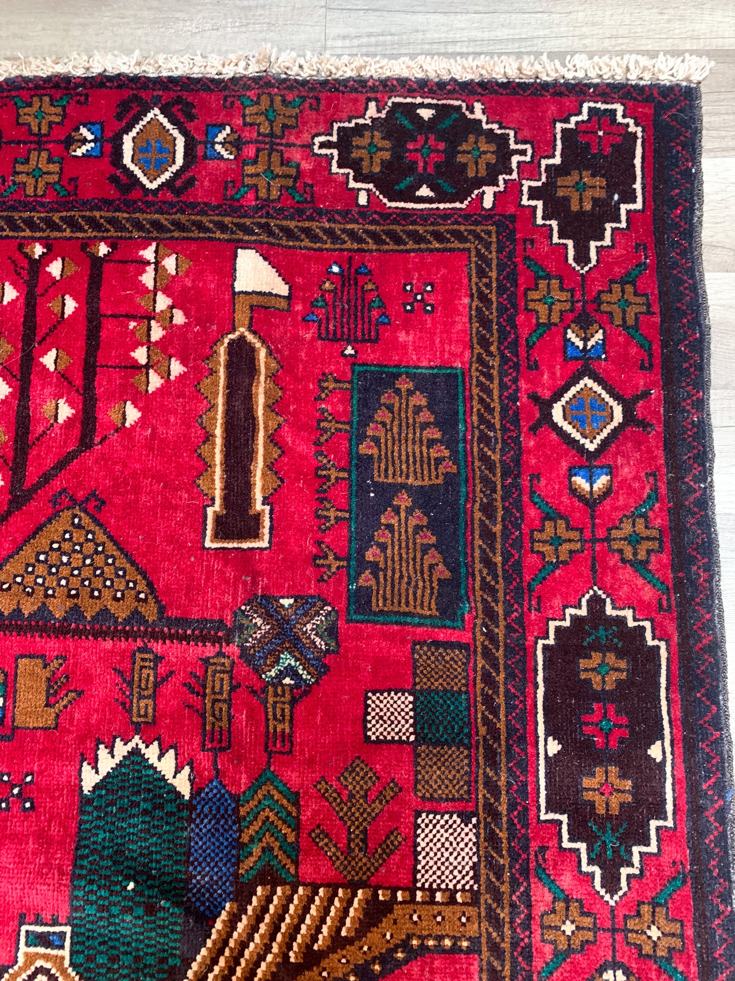 Vintage Afghan Adras Khan Balouch Area Rug No. A1155 - 3.7' x 6.3'