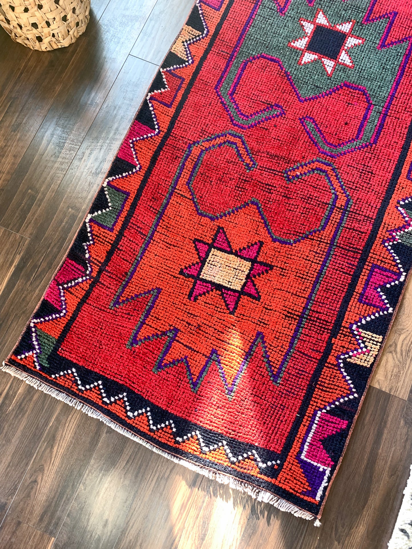 Reserved for Julie - R1097 - 3.0' x 9.9' Vintage Turkish Herki Runner Rug