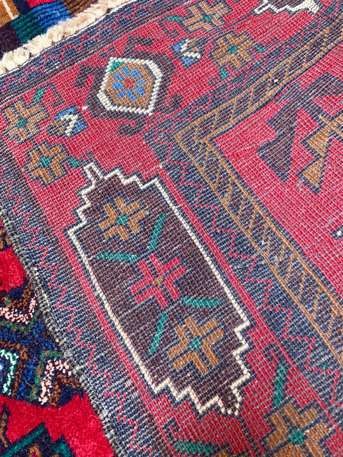 Vintage Afghan Adras Khan Balouch Area Rug No. A1155 - 3.7' x 6.3'