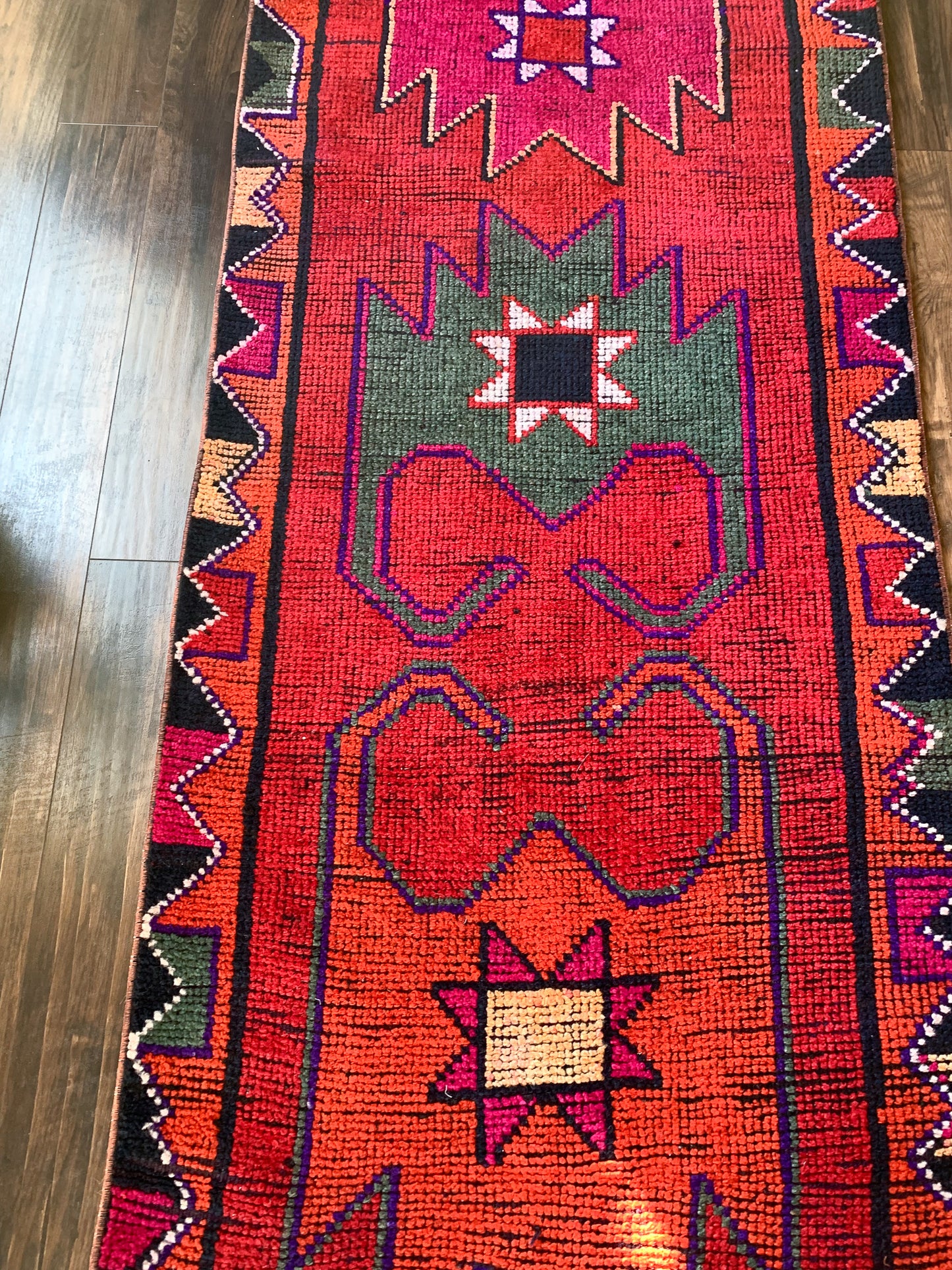 Reserved for Julie - R1097 - 3.0' x 9.9' Vintage Turkish Herki Runner Rug