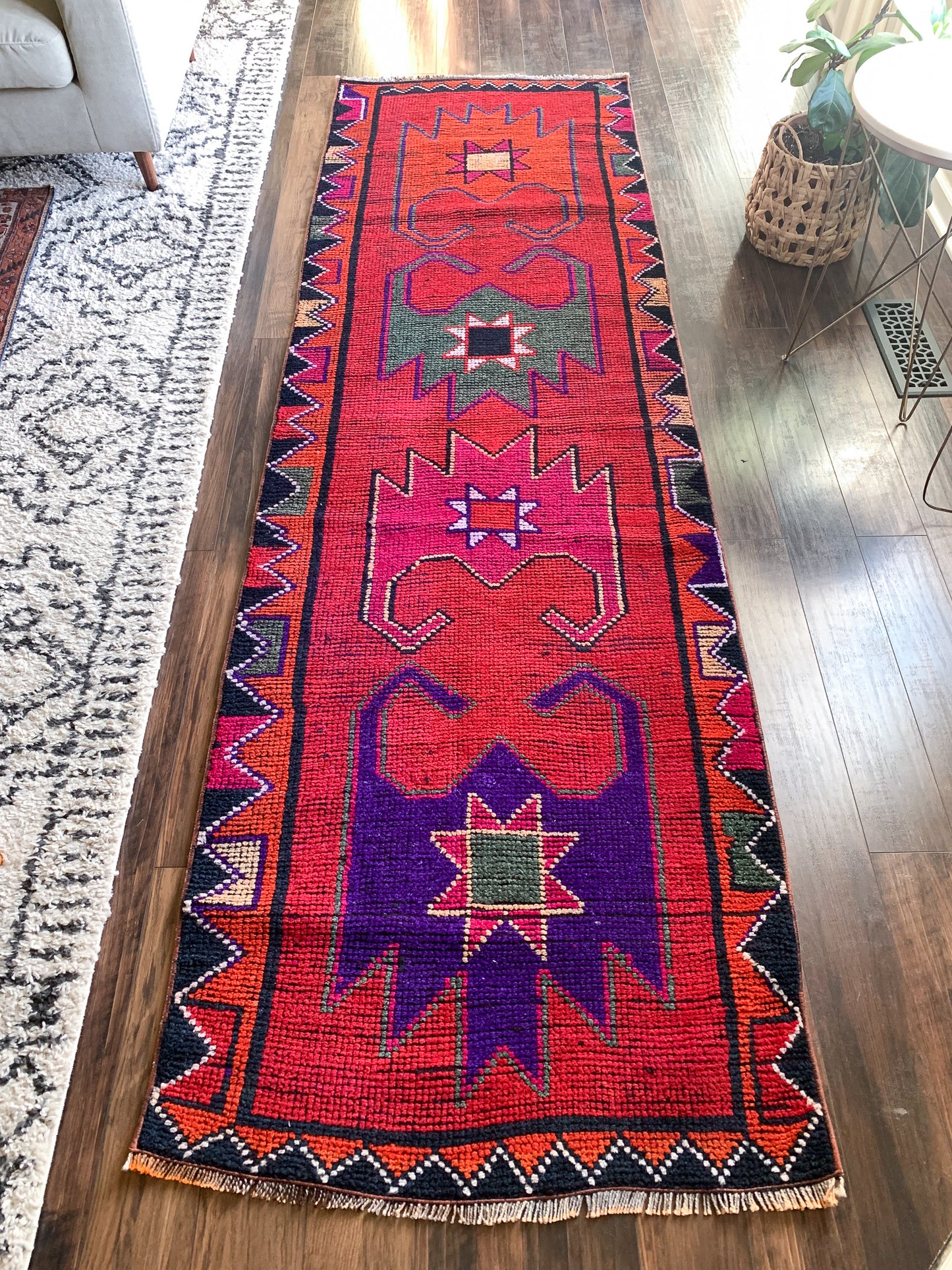 Reserved for Julie - R1097 - 3.0' x 9.9' Vintage Turkish Herki Runner Rug