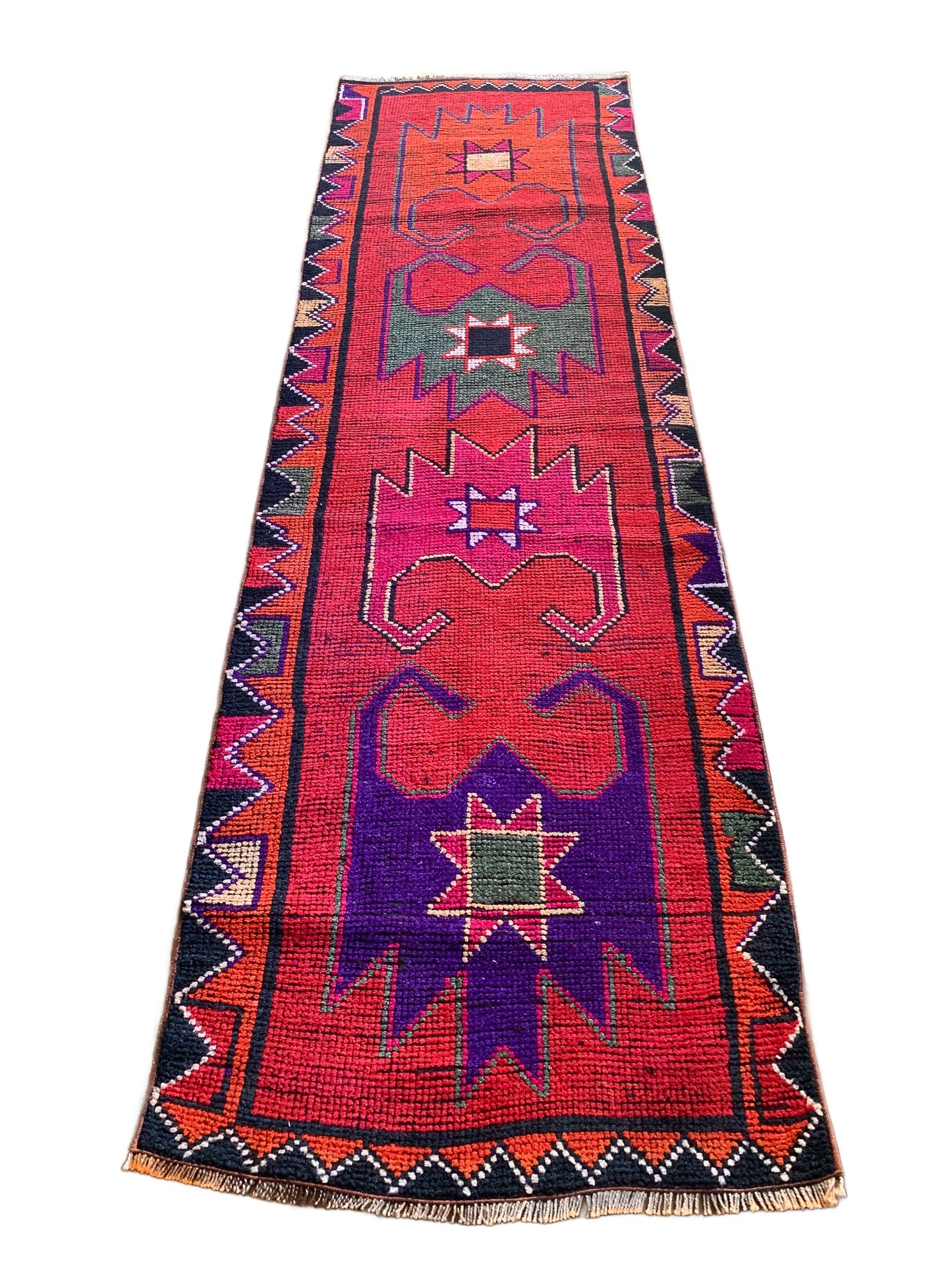 Reserved for Julie - R1097 - 3.0' x 9.9' Vintage Turkish Herki Runner Rug