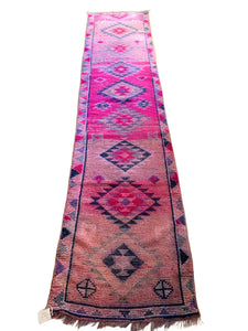 Reserved for Melissa - R1098 - 2.6' x 11.8' Vintage Turkish Herki Runner Rug