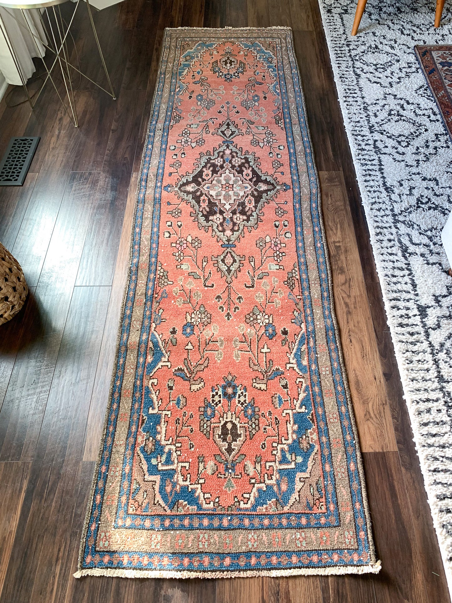 Reserved for Trisha - No. R1099 - 2.6' x 9.6' Vintage Persian Tabriz Runner Rug