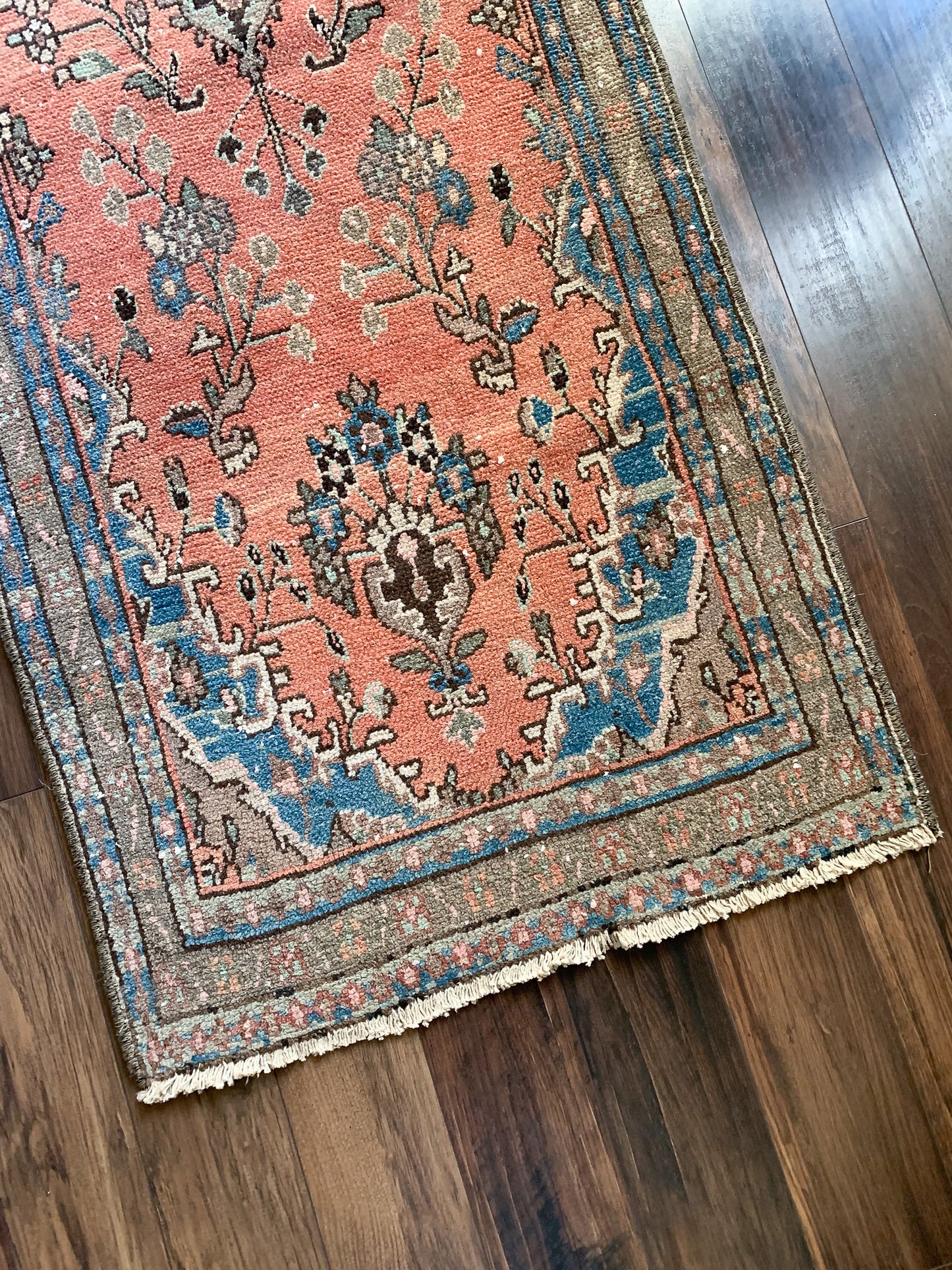 Reserved for Trisha - No. R1099 - 2.6' x 9.6' Vintage Persian Tabriz Runner Rug