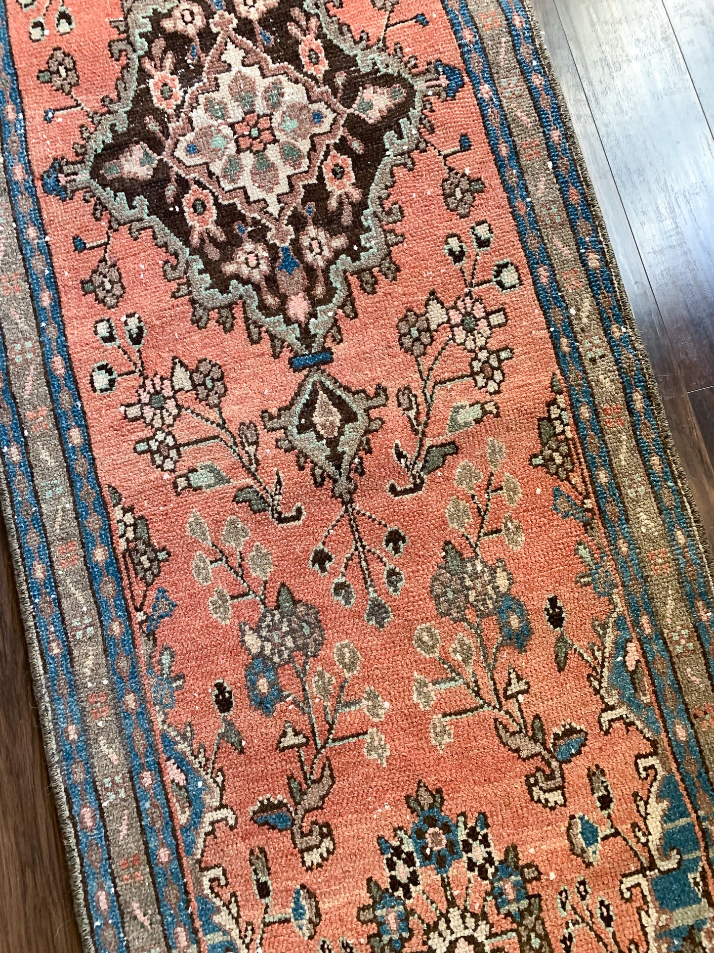 Reserved for Trisha - No. R1099 - 2.6' x 9.6' Vintage Persian Tabriz Runner Rug