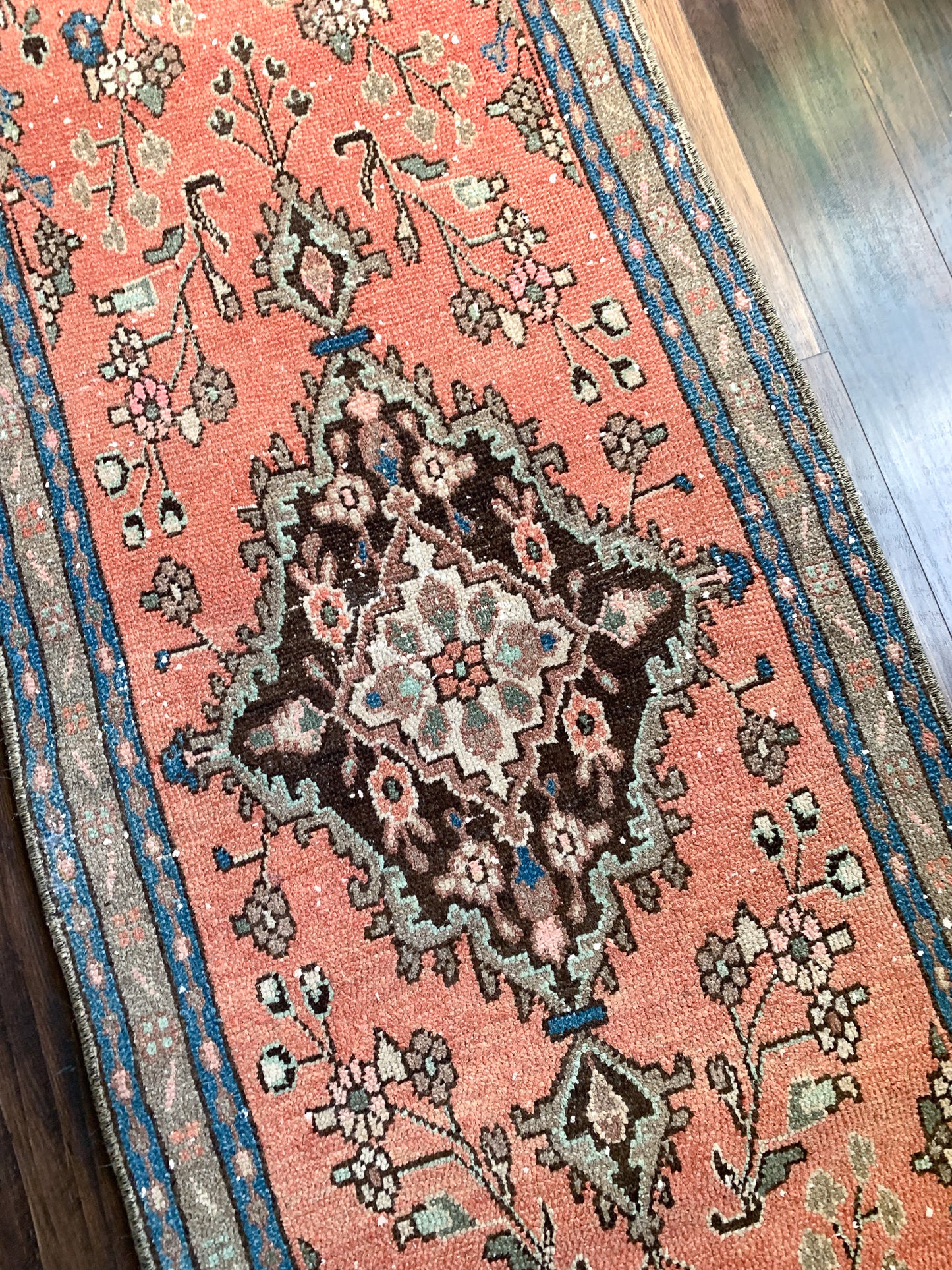 Reserved for Trisha - No. R1099 - 2.6' x 9.6' Vintage Persian Tabriz Runner Rug