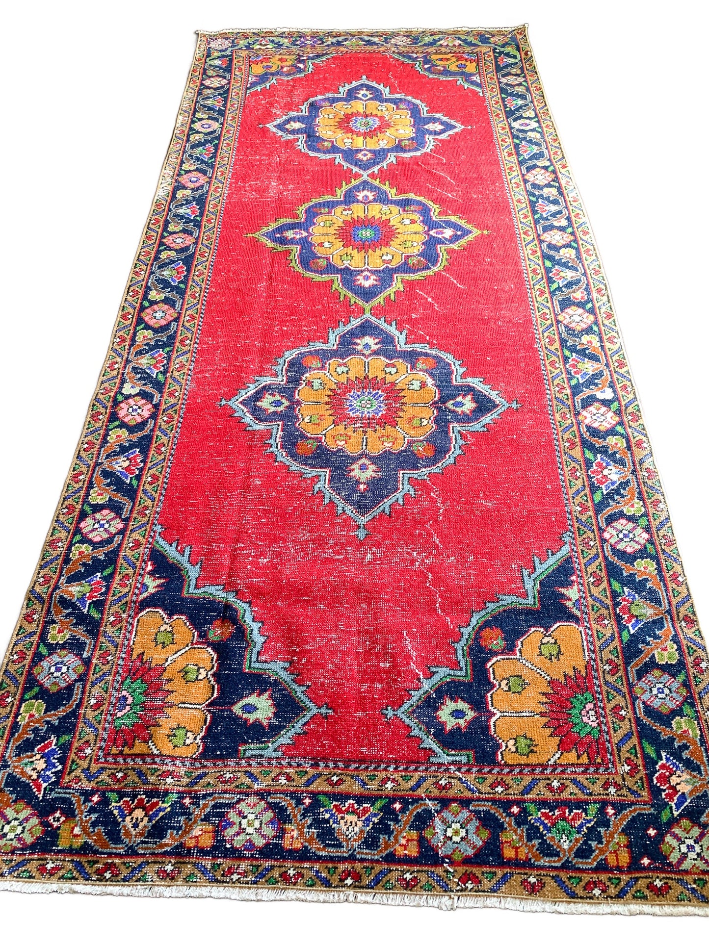 Reserved for Kathy - A1100 - 4.6' x 10.7' Vintage Turkish Area Rug