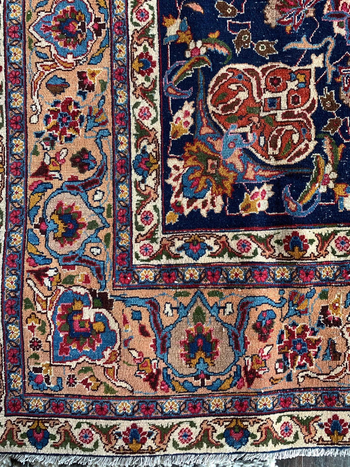 No. O1101 - 7.6' x 11.5' Vintage Persian Kerman Oversized Area Rug