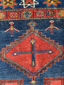 A1102 - 4.5' x 8.7' Antique Persian Kazak Area Rug