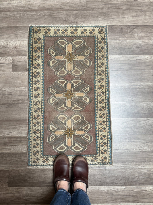 Vintage Turkish Mini Rug 1.8’x3' - No. 736