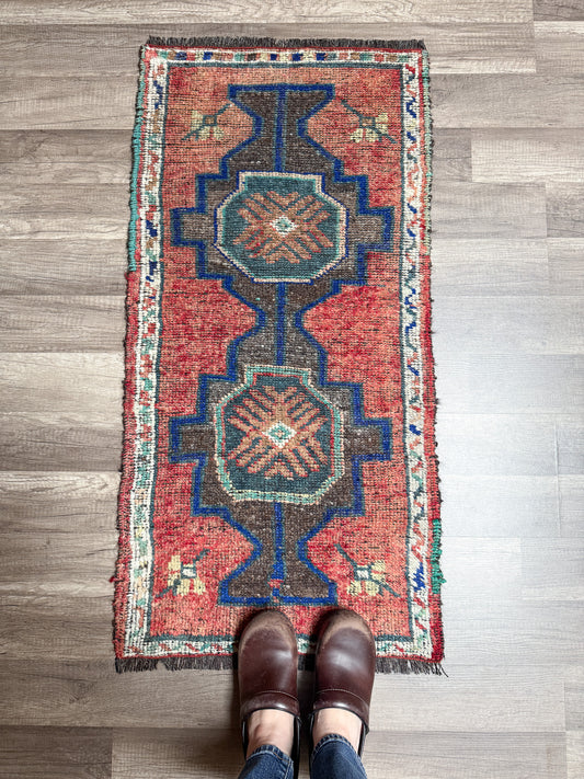 Vintage Turkish Mini Rug 1.8’x3.6' - No. 735
