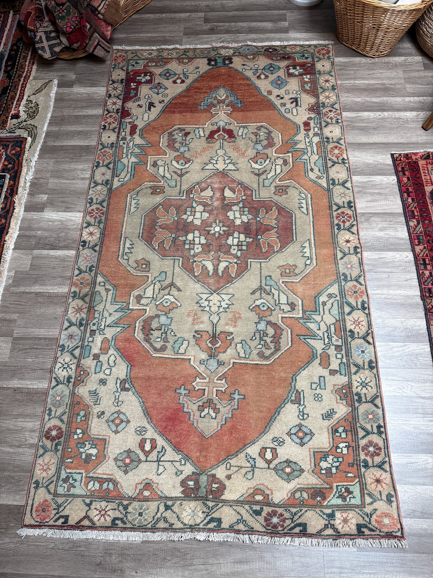 Vintage Turkish Area Rug No. A1231 - 4.3'x8.1'
