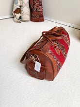 Load image into Gallery viewer, No. BAG 147 - Red Moroccan Handmade Rug &amp; Leather Duffle Bag
