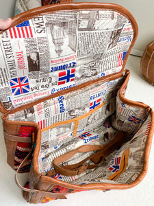 No. BAG 152 - Moroccan Handmade Rug & Leather Briefcase/Messenger Bag