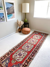 Load image into Gallery viewer, Reserved for Clara - No. R1028 - 3.0&#39; x 9.5&#39; Vintage Turkish Runner Rug
