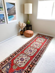 Reserved for Clara - No. R1028 - 3.0' x 9.5' Vintage Turkish Runner Rug