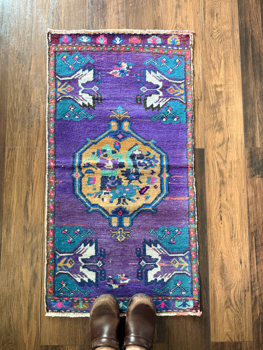 Vintage Turkish Mini Rug 1.7’x3.2' - No. 738