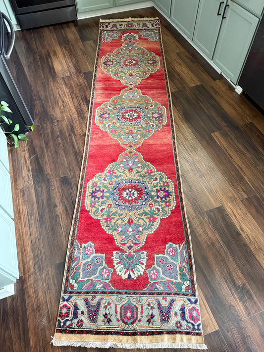 Vintage Turkish Runner Rug No. R1235 - 2.7’x12.3’