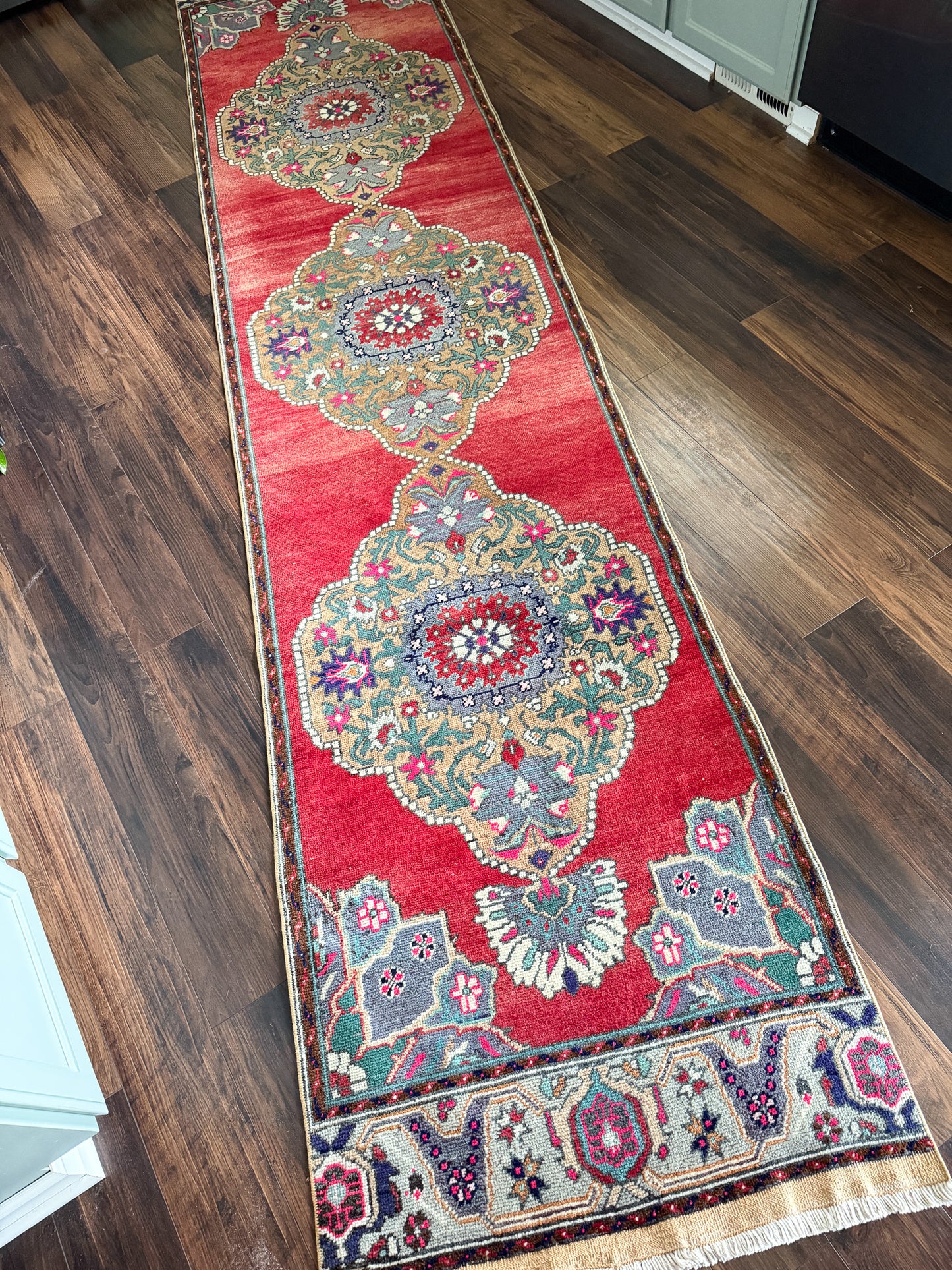 Vintage Turkish Runner Rug No. R1235 - 2.7’x12.3’