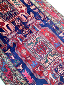 No. A1033 - 4.5' x 10.7' Vintage Persian Tribal Rug