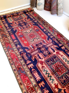 No. A1033 - 4.5' x 10.7' Vintage Persian Tribal Rug