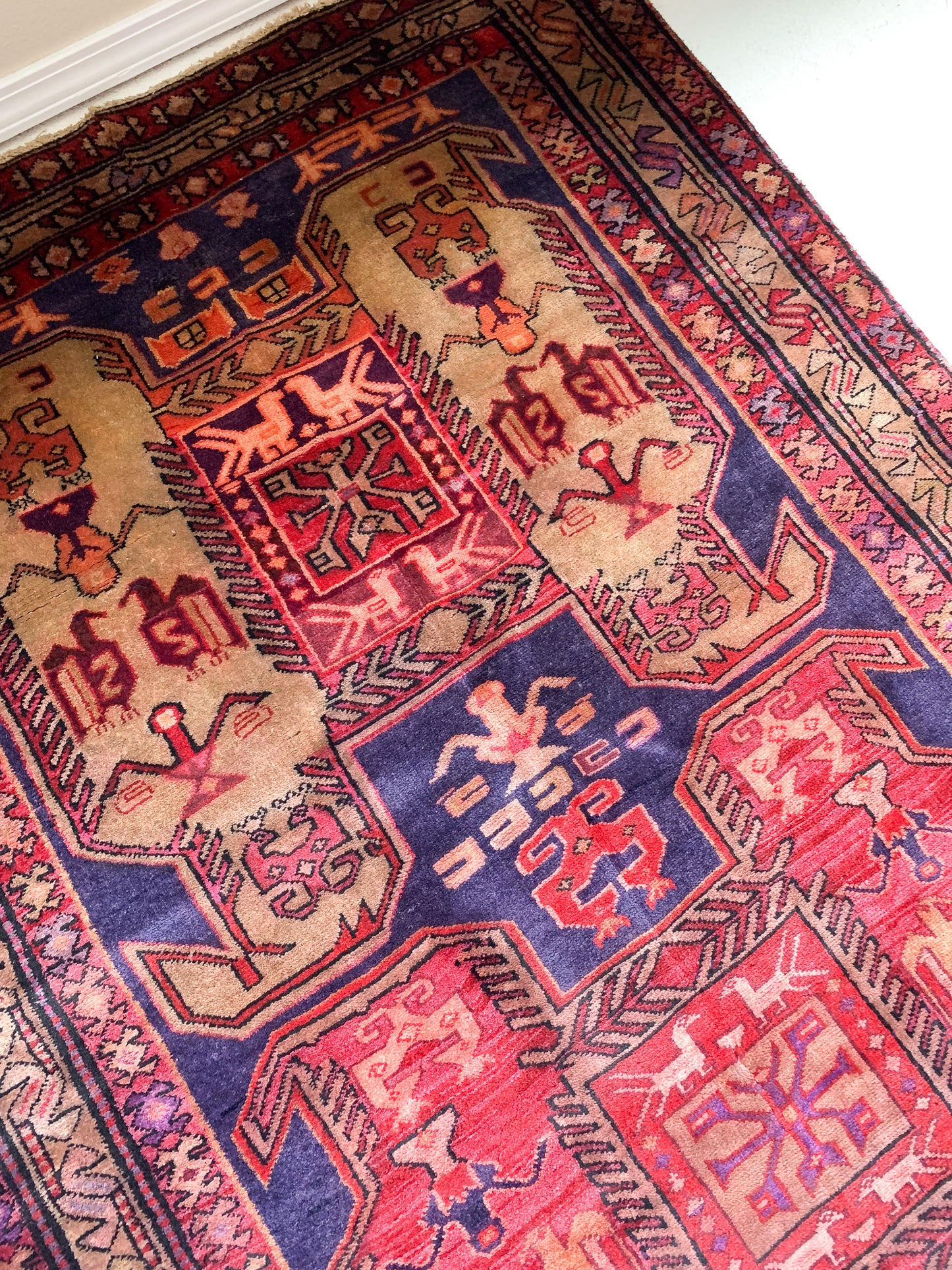 No. A1034 - 4.0' x 10.2' Vintage Persian Tribal Rug