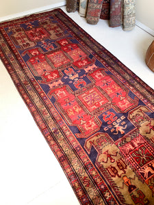 No. A1034 - 4.0' x 10.2' Vintage Persian Tribal Rug