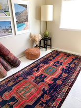 Load image into Gallery viewer, No. A1035 - 4.4&#39; x 9.8&#39; Vintage Persian Tribal Rug
